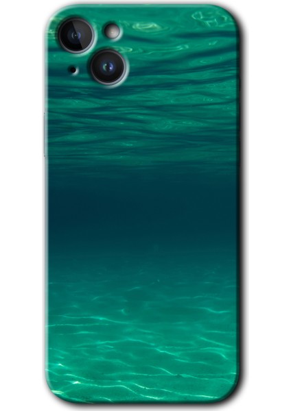 iPhone 14 Kılıf Hd Desen Baskılı Arka Kapak + Esnek Nano Cam - Derin Deniz