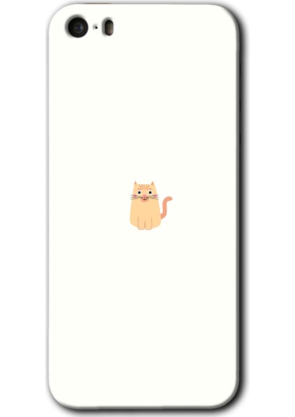 iPhone 5s Kılıf Hd Desen Baskılı Arka Kapak + Kırılmaz Cam - Cat Minimalism