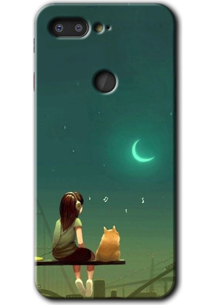 General Mobile Gm 9 Pro Kılıf Hd Desen Baskılı Arka Kapak + Kırılmaz Cam - Kedili Kız