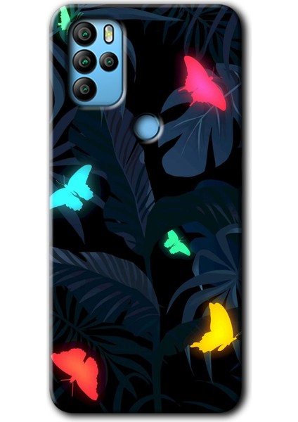 Omix X500 Kılıf Hd Desen Baskılı Arka Kapak + Kırılmaz Cam - Lighter Butterfly