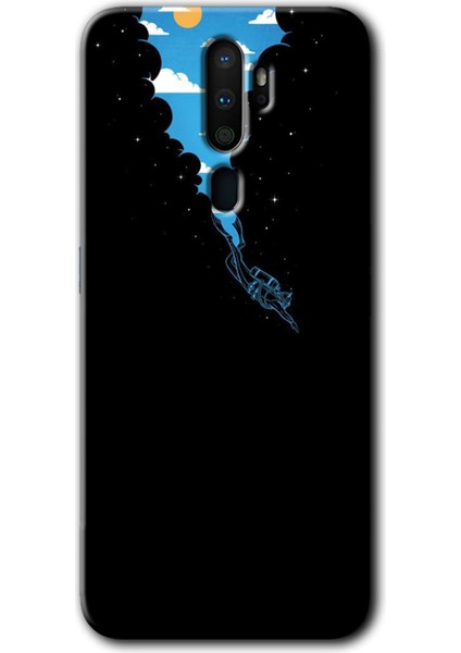 Oppo A5 2020 Kılıf Hd Desen Baskılı Arka Kapak + Esnek Nano Cam - Derinlere Yolculuk