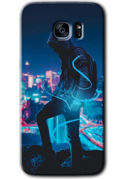 Galaxy S7 Edge Kılıf Hd Desen Baskılı Arka Kapak + Kırılmaz Cam - Spill Boy