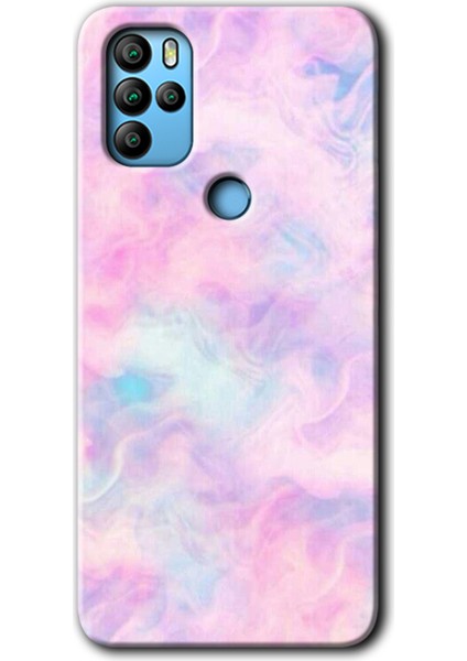 General Mobile Gm 21 Pro Kılıf Hd Desen Baskılı Arka Kapak + Esnek Nano Cam - Pembe-Duman