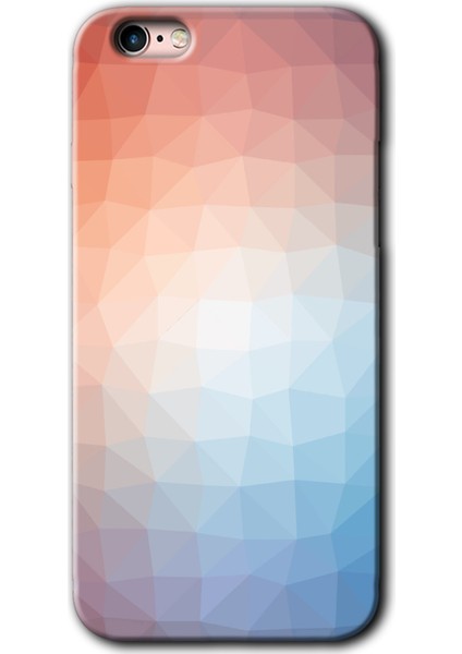 iPhone 6s Plus Kılıf Hd Desen Baskılı Arka Kapak + Kırılmaz Cam - Polygon Graident 3