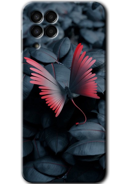 Galaxy M33 Kılıf Hd Desen Baskılı Arka Kapak + Kırılmaz Cam - Dark Butterfly