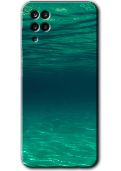 Galaxy A12 Kılıf Hd Desen Baskılı Arka Kapak + Esnek Nano Cam - Derin Deniz