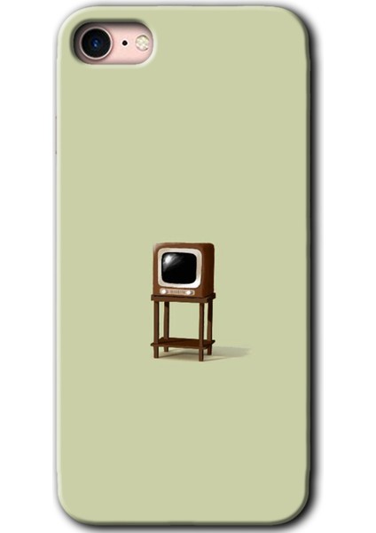 iPhone Se 2020 Kılıf Hd Desen Baskılı Arka Kapak + Kırılmaz Cam - Retro-Tv