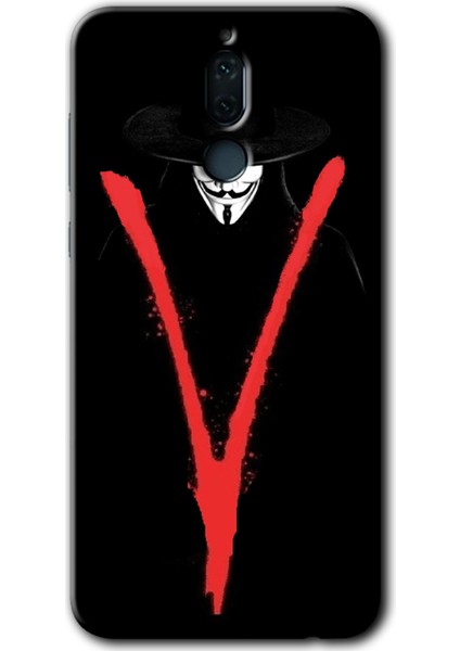 Huawei Mate 10 Lite Kılıf Hd Desen Baskılı Arka Kapak + Esnek Nano Cam - V For