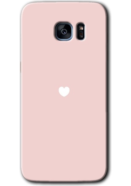 Galaxy S7 Edge Kılıf Hd Desen Baskılı Arka Kapak + Kırılmaz Cam - Sade Kalp