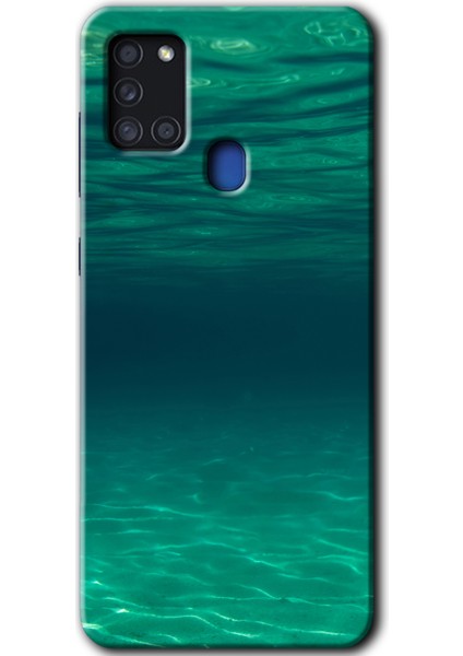 Galaxy A21S Kılıf Hd Desen Baskılı Arka Kapak + Esnek Nano Cam - Derin Deniz
