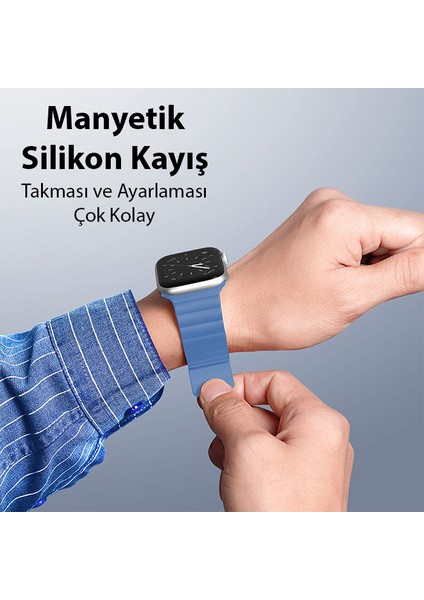 Dux Ducıs Apple Watch 38-40-41MM Için Manyetik Zincir Versiyon Pu Deri Kayış Kordon