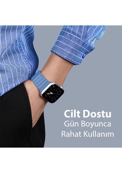 Dux Ducıs Apple Watch 38-40-41MM Için Manyetik Zincir Versiyon Pu Deri Kayış Kordon
