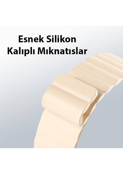 Dux Ducıs Apple Watch 42-44-45MM Için Manyetik Zincir Versiyon Pu Deri Kayış Kordon