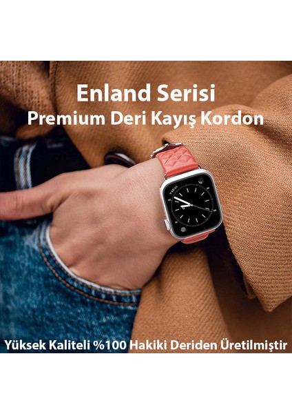 Dux Ducis Apple Watch 42-44-45MM Için Enland Serisi Premium Deri Kayış Kordon