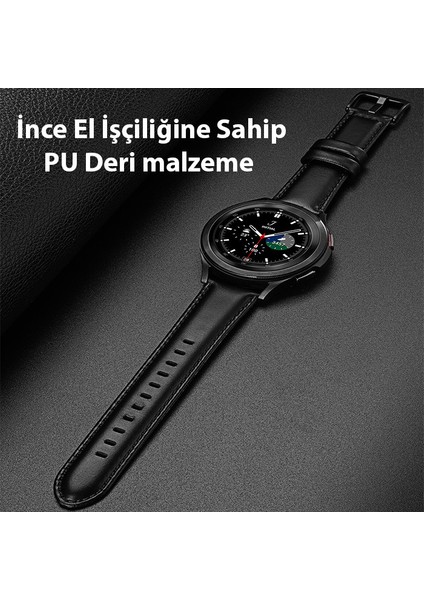 Dux Ducis Sm Galaxy Watch 20MM-HUAWEI Gt2-Gt3 42MM-MAGIC 2 42MM Için Business Deri Kayış Kordon