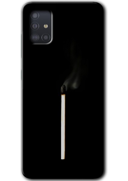 Galaxy A51 Kılıf Hd Desen Baskılı Arka Kapak + Esnek Nano Cam - Sönmüş Kibrit