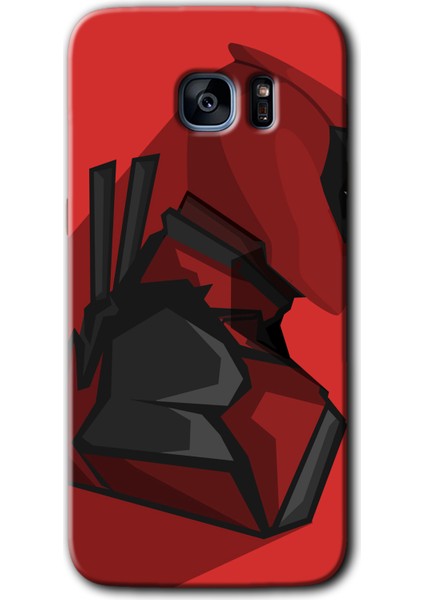 Galaxy S7 Edge Kılıf Hd Desen Baskılı Arka Kapak + Kırılmaz Cam - Deadpool