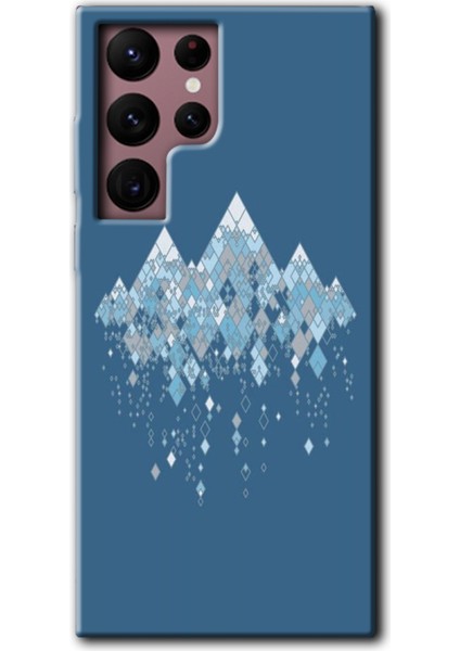 Galaxy S22 Ultra Kılıf Hd Desen Baskılı Arka Kapak + Esnek Nano Cam - Iceberg