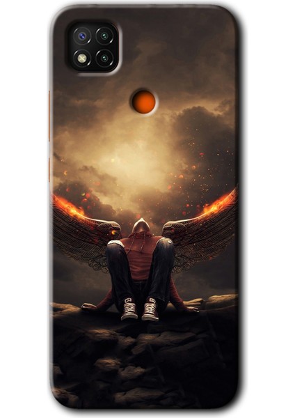 Redmi 9c Kılıf Hd Desen Baskılı Arka Kapak + Kırılmaz Cam - Wings Of Power