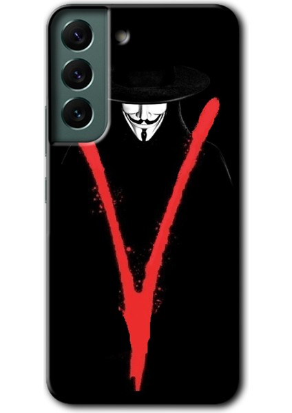 Galaxy S22 Kılıf Hd Desen Baskılı Arka Kapak + Kırılmaz Cam - V For