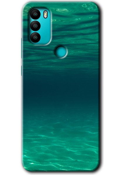 General Mobile Gm 21 Plus Kılıf Hd Desen Baskılı Arka Kapak + Esnek Nano Cam - Derin Deniz