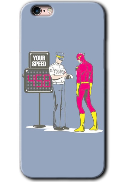 iPhone 6s Plus Kılıf Hd Desen Baskılı Arka Kapak + Kırılmaz Cam - Hız Limiti