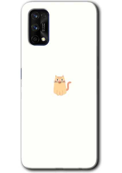 Realme 7 Pro Kılıf Hd Desen Baskılı Arka Kapak + Esnek Nano Cam - Cat Minimalism