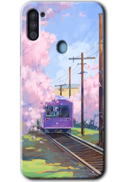 Galaxy M11 Kılıf Hd Desen Baskılı Arka Kapak + Kırılmaz Cam - Rails Paint