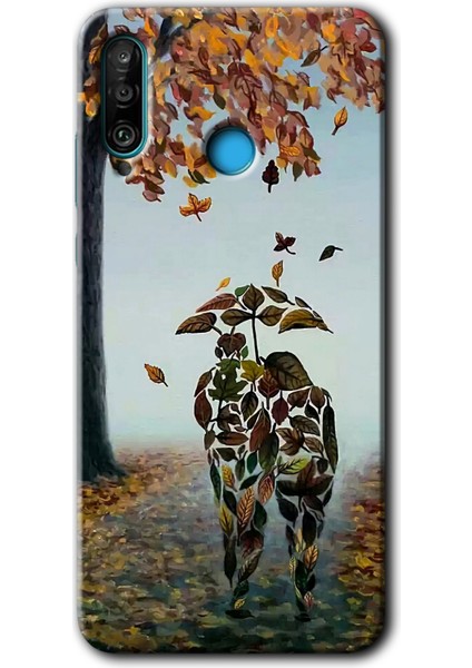 Huawei P30 Lite Kılıf Hd Desen Baskılı Arka Kapak + Esnek Nano Cam - Doğadan Aşk