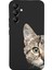 Samsung Galaxy A14 Uyumlu Lansman Kılıf Catface Tasarımlı Içi Kadife Kapak 1