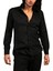 Siyah Dar Kesim Micro Kumaş Kol Düğmeli Slim Fit Erkek Gömlek - 201-6 2
