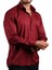 Bordo Büyük Beden Rahat Kesim Micro Kumaş Kol Düğmeli Regular Fit Erkek Gömlek - 190-13 1