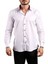 Beyaz Bordo Bieli Yaka Dar Kesim Micro Kumaş Kol Düğmeli Slim Fit Erkek Gömlek - 216-3 2