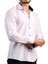 Beyaz Yaka Içi Siyah Dar Kesim Slim Fit Uzun Kol Düz Renk Erkek Gömlek - 152-1 /151 3