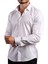 Beyaz 8 Drop Ekstra Uzun Kol Dar Kesim Micro Kumaş Kol Düğmeli Slim Fit Erkek Gömlek - 197-1 2
