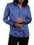 Saks Mavi Dar Kesim Micro Kumaş Kol Düğmeli Slim Fit Erkek Gömlek - 201-14 1