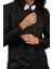 Siyah Düz Damatlık Ata Yaka Kol Düğmeli Slim Fit Smokin Gömlek - 010 3