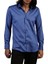 Saks Mavi Dar Kesim Micro Kumaş Kol Düğmeli Slim Fit Erkek Gömlek - 201-14 2