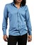 Turkuaz Mavi Dar Kesim Micro Kumaş Kol Düğmeli Slim Fit Erkek Gömlek - 201-18 2