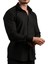 Siyah Dar Kesim Slim Fit Uzun Kol Düz Renk Erkek Gömlek - 151-20 3