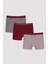 Çizgili Burgundy 3lü Mid Boxer 1