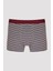 Çizgili Burgundy 3lü Mid Boxer 3