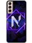 Galaxy S21 Kılıf Hd Desen Baskılı Arka Kapak + Kırılmaz Cam - Dark Neon Yaprak N Harfi 1
