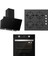 BO6504B01 - CS5343B01 - 3457 Soho 60 Siyah Cam Ankastre Set 1