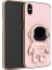 Case 4U Apple iPhone Xr Kılıf Astronot Standlı Sevimli Parlak Altın Gold Kenarlı Tam Korumalı 1