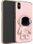 Apple iPhone x Kılıf Astronot Standlı Sevimli Parlak Altın Gold Kenarlı Tam Korumalı 1