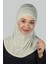 Ikili Set Pratik Eşarp Hazır Türban ve Hijab Tesettür Bonesi - Krem 1