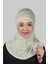Ikili Set Pratik Eşarp Hazır Türban ve Hijab Tesettür Bonesi - Krem 4
