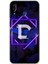 Galaxy M10 Kılıf Hd Desen Baskılı Arka Kapak - Dark Neon Yaprak D Harfi 1