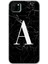Huawei Y5P Kılıf Hd Desen Baskılı Arka Kapak - Siyah Mermer Desenli A Harfi 1
